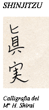  SHINJITZU Calligrafia del  M° H. Shirai